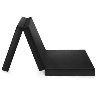 Obrázek Badenia Trendline matrace pro hosty, 3dílná skládací s odolným potahem z mikrovlákna, certifikováno dle německého standardu kvality, 190 x 60 cm, černá