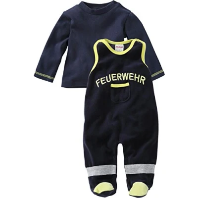 Obrázek Playshoes Dětská sada Unisex Nicki Hasič Brandweer, dvoudílná dupačky s dlouhým rukávem, Požární ochrana