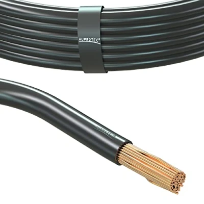 Obrázek AUPROTEC 5m vedení vozidla 16,0 mm² Fly kabel baterie Napájecí zemní kabel, barva černá