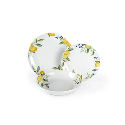 Obrázek Excelsa Jídelní servis Lemon, 18dílný, porcelán, Bianco/Limoni, STK