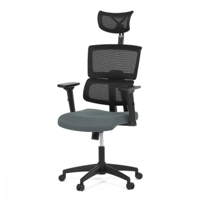 Obrázek Kancelářská židle, potah šedá látka a černá síťovina MESH, houpací mech. KA B1025 GREY
