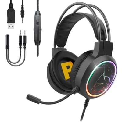 Obrázek Empire Gaming 2024 Neu Icarus S17 Headset für PS5, PS4, Xbox One/Serie, PC, Mac, Smartphones, Tablets, Fernbedienung, HD Stereo Sound, Flexibles Mikrofon, Schwarz