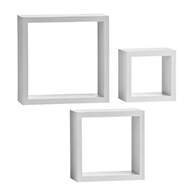 Obrázek Premier Housewares čtvercové Police na zeď MDF vrstvou PVC lesklá sada 3 ks
