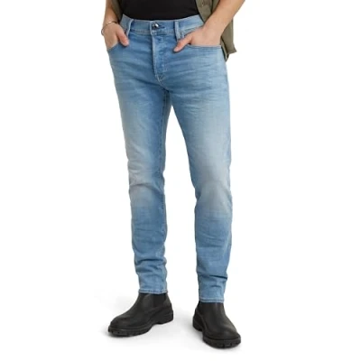 Obrázek G STAR RAW pánské 3301 Slim Jeans, Modrá (Lt Indigo Aged 51001 8968 8436)