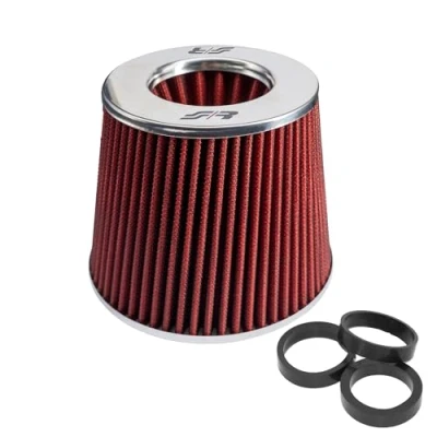 Obrázek Simoni Racing FSR/UA Helicoidal Double Cone Filter, Chrome Cap, Red Cotton