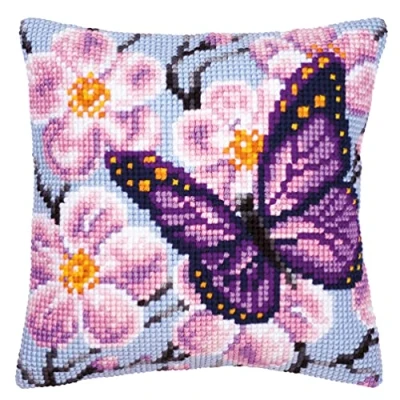 Obrázek Vervaco polštář s křížkovým stehem/vyšívací včetně materiálu, 40 x cm, bílý