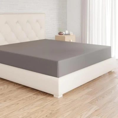 Obrázek Amazon Basics napínací prostěradlo, 180 x 200 cm, 100% bavlna, žerzejové výška matrace do 30 tmavě šedá