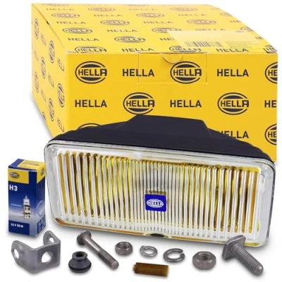 Obrázek HELLA Halogenový mlhový světlomet Comet 550 12V obdélníkový SAE/ECE čirý rozptylový kotouč žlutý pravý/levý 1ND 005 700 421