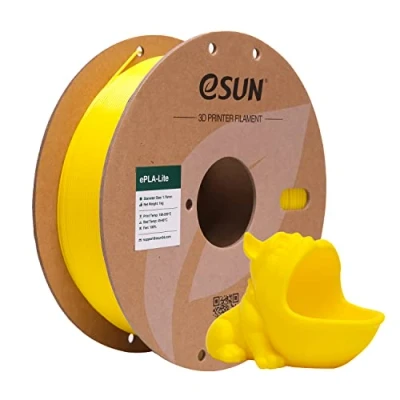 Obrázek eSUN PLA filament 1,75 mm, modifikovaný pro 3D tiskárny, přesnost rozměrů +/ 0,03 cívka 1 kg (2,2 LBS) struna tiskárny (E žlutá, Lite KG)