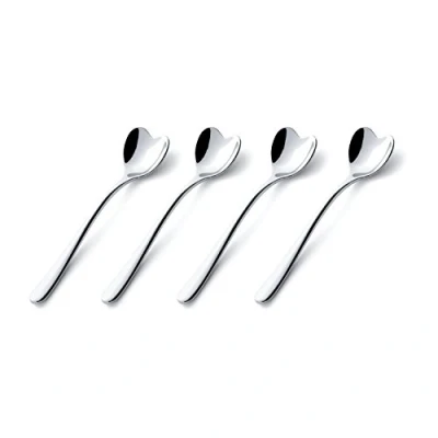 Obrázek Alessi Big Love AMMI01CUS4 designová sada lžiček na zmrzlinu, nerezová ocel, 4 kusy, 30 x 19 cm, stříbrná