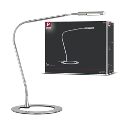 Obrázek Paulmann 74995 LED lampa na psací stůl Plaza 3 W železo kartáčovaná/kov moderní stolní čtení kancelář, stříbrná