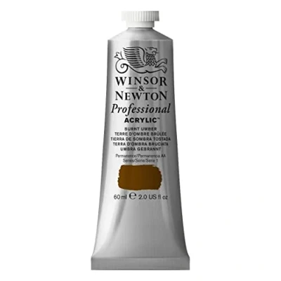 Obrázek Winsor &amp; Newton 2320076 profesionální akrylová barva v umělecké kvalitě, vysoká brilantnost barev a krycí síla, archivní kvalita, 60 ml tuba Umbra vypalovaná