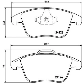 Obrázek Brembo P 24 076 sada brzdových destiček, kotoučová brzda (4dílná)