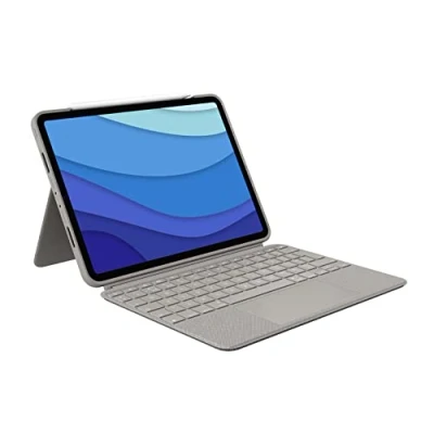 Obrázek Logitech Pouzdro s klávesnicí Combo Touch Pro iPad 11&quot; (1., 2., 3. a 4. generace 2018, 2020, 2021, 2022), podsvícení, trackpad, německé rozložení QWERTZ šedé