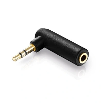 Obrázek conecto Audio adaptér, 3,5 mm jack na 3,5mm jack, pozlacený, 90, černý