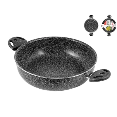 Obrázek Home Pánev Stone nepřilnavá povrchová úprava se 2 držadly, kámen, antracit, 24 cm