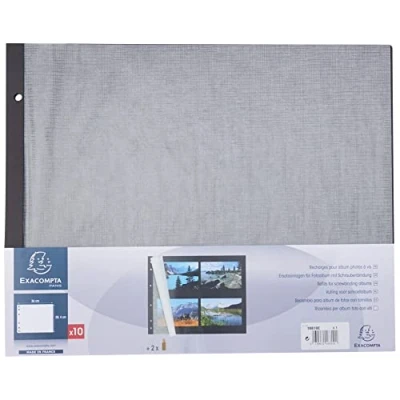 Obrázek Exacompta 16810E 10er Pack Einlagen für Fotoalben mit Schraubbindung im Format 29 x 37cm, schwarz
