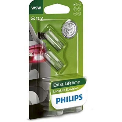 Obrázek Signální žárovka Philips 12961LLECOB2 LongLife EcoVision W5W 12961LLECOB2, balení po 2 ks
