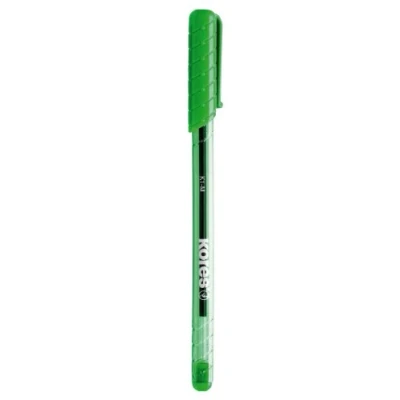 Obrázek Kores K1: Grüner Kugelschreiber, 1 mm Medium Point Biro mit wischfester Tinte für flüssiges Schreiben, dreieckige ergonomische Form, Schul und Bürobedarf, 12er Pack