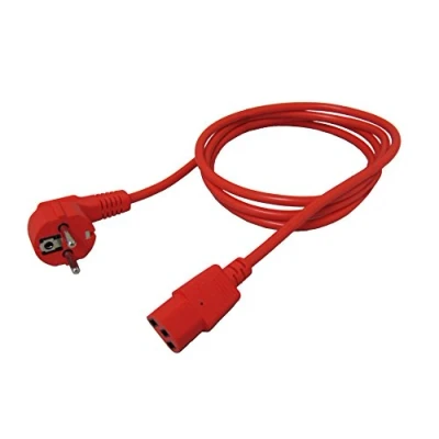 Obrázek ROLINE Síťový kabel, rovný konektor IEC, červený, 1,8 m