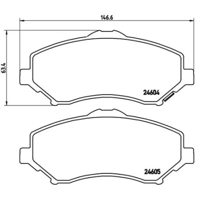 Obrázek Sada brzdových destiček, kotoučová brzda BREMBO P 11 025