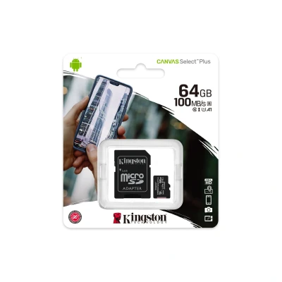 Obrázek Kingston Canvas Select Plus microSDHC 64GB + SD Adaptér