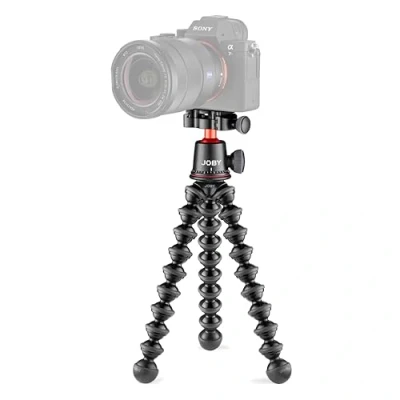 Obrázek JOBY GorillaPod 3K pro Kit, flexibilní profesionální stativ z hliníku s kulovou hlavou, deska QR, Made in Italy, Premium CSC/bezzrcadlový fotoaparát, nosnost 3 kg, J91566 BWW