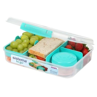 Obrázek Sistema TO GO Bento Box Create Lunch mit Fächern &amp; Snack Pot 1.48L BPA frei Minty Teal