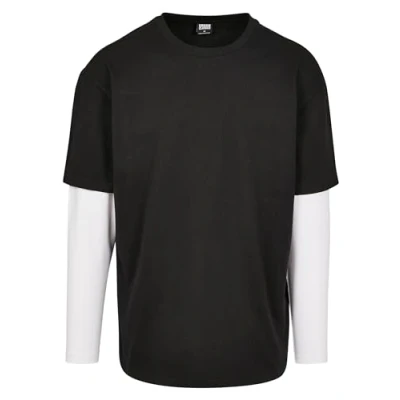 Obrázek Urban Classics Oversized Shaped Double Layer TEE Top s dlouhým rukávem, Muži, Velikost: XL, Black/white