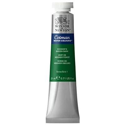 Obrázek Winsor &amp; Newton 0308312 Cotman akvarelová barva s vynikající průhledností, barevnou silou a zpracovatelskými vlastnostmi, vodní 21 ml tuba Hooker&#039;s zelená tmavá