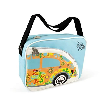 Obrázek BRISA VW Collection Volkswagen Schulter Umhänge Reise Tasche Freizeit Bag mit Käfer Motiv (Käfer/Hellblau/Unisex/34 cm)