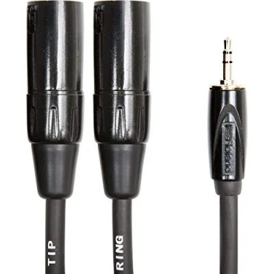 Obrázek Roland Black Serie symmetrisches Verbindungskabel 3,5 mm TRS Klinke auf 2x XLR (männlich), Länge: 3m RCC 10 352XM