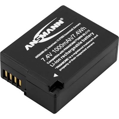 Obrázek ANSMANN Akumulátor pro fotoaparát DMW BLC12 7,4 V 1. 000 mAh Ideální Panasonic Lumix G5, G5K, G5W, G5X, G70, GX8, GH2, FZ62, FZ200, FZ300, FZ1000, FZ2000, UVM. hobby a profesionální