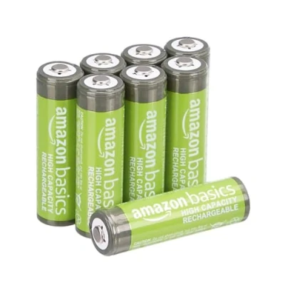 Obrázek AmazonBasics Předem nabité Ni MH AA dobíjecí baterie baterie, 500 cyklů (obvykle 2500 mAh, minimálně 2400 mAh), 8ks (vnější obal se může lišit od obrázku)