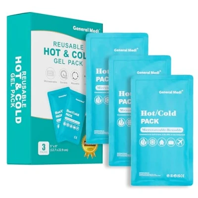 Obrázek General Medi Kühlpad Kühlpack Kühlkompresse Warmkompresse (mikrowellengeeignet) Kaltkompresse Cool pads Gel kalt &amp; Warm Kühlakku (3 Stück)