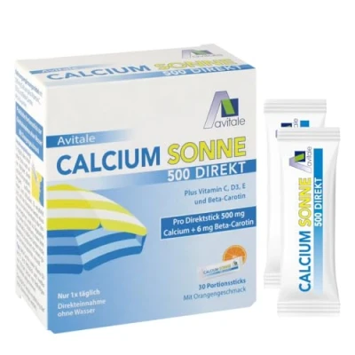 Obrázek Avitale Calcium Sonne 500 Direkt Pro přípravu vaší pokožky na slunce s mg vápníku a 6 beta karotenu plus vitamín C, D3 E, 75 g