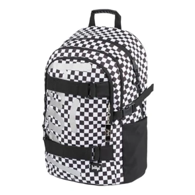 Obrázek Baagl Školní batoh pro chlapce, dívky, teenagery na skateboard dětský s přihrádkou laptop a hrudním popruhem do školy, střední škola, Skate Ska