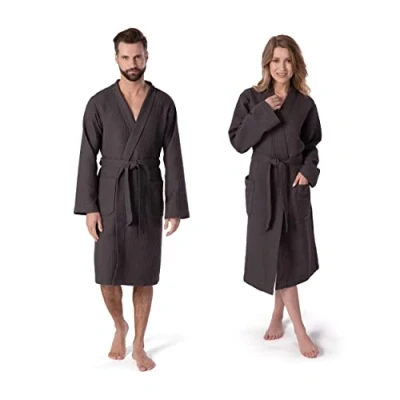 Obrázek Möve Homewear kimono vaflová piké ve vel. XL ze 100% bavlny, grafitová