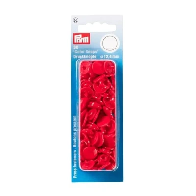 Obrázek Prym 393138 patentky Color Snaps kulaté 12,4 mm červené, plast,