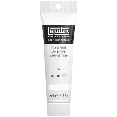 Obrázek Liquitex 1045432 Professional Heavy Body akrylová barva v umělecké kvalitě s vynikající stálostí na světle máslové konzistenci, 59 ml tuba titanová bílá