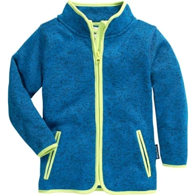 Obrázek Playshoes Unisex dětská fleecová bunda outdoorová horní díl, modrý pletený fleece