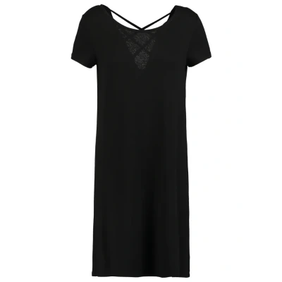 Obrázek ONLY Bera Short Sleeve Cross Over Back Mini Dress, černá, XS