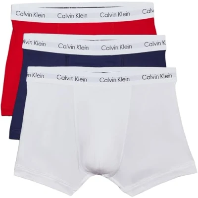 Obrázek Calvin Klein Pánské boxerky (balení 3 ks), Vícebarevné (White/Red/Pyro Blue)