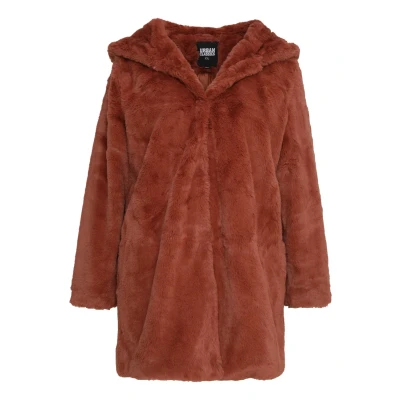 Obrázek Urban Classics Curvy Ladies Hooded COAT Zimní kabát, Ženy, Velikost: XXL, Darkrose