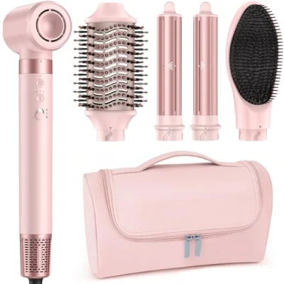 Obrázek MESCOMB Airstyler 5 v 1 ionizační sada vysoušeče vlasů a multifunkční vlasová žehlička s nástavci, styling pro všechny typy rychleschnoucí, kadeře, objem, vyhlazení, žádné poškození teplem