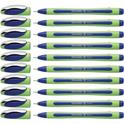Obrázek Schneider Xpress Fineliner (tloušťka linky 0,8 mm, na dokumenty) 10 ks balení modré