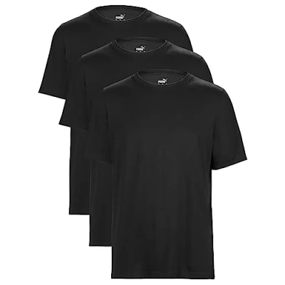 Obrázek PUMA Pánské tričko Statement Deluxe Edition bavlna balení 3 kusy, černá