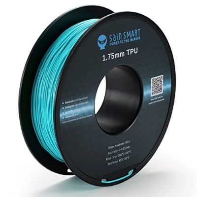 Obrázek SainSmart Neon Color TPU, 1,75 mm flexibles TPU 3D Druckerfilament 800 g, Maßgenauigkeit +/ 0,05 mm, Cyan, grünlich blaue Farbe