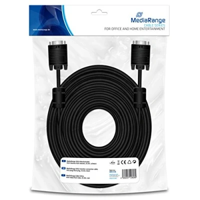 Obrázek MediaRange SVGA kabel k monitoru, VGA/VGA, 25,0 m, černý