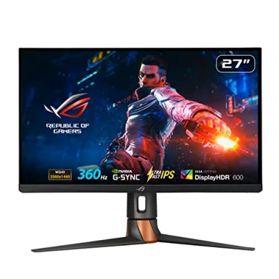 Obrázek ASUS ROG Swift PG27AQN 27 palců WQHD herní monitor 360 Hz, 1ms GtG, G Sync, Nvidia Reflex, DisplayHDR 600 Ultra Fast IPS Panel, 16:9, 2560x1440, DisplayPort 1.4 DSC, černý